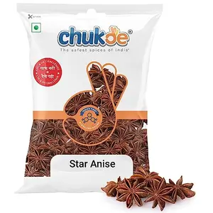 Chukde Badiyan (Star Anise) - 100 Gram (50 Gm x 2) | Whole Spices | Regional Names: Chakra Phool Anasipoo Anaspuvu Takkolam Chakra Phooli Chakro Phool Anasphalo Anasphal