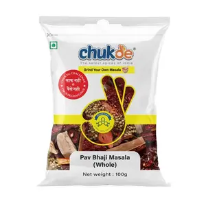 Chukde Spice Pav Bhaji Masala Whole 100 Gram | Sabut Masala | Laboratory Tested and Hygienically Packed | Fssai Certified | 12 Months Shelf Life