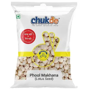 Chukde Roasted Phool Makhana - Fox Nuts - 200 Gram (100 Gm x 2) Low-Rich in Protein Antiand -Healthy Snack. Ideal for Sabzi Kheer Pilaf and Curries.