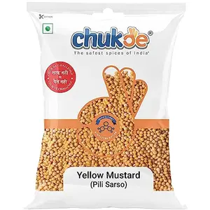 Chukde Pili Sarso Yellow Mustard Whole Spices 500g Pack of 100g x 5