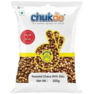 Chukde Bhuna Chana Roasted Black Gram with Skin 600g Pack of 200g x 3