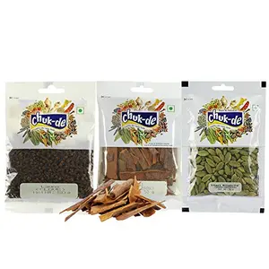 Chukde Spices Dal Chini/Cassia Bark 50g Green ElaichiÂ 50g Loung 50g