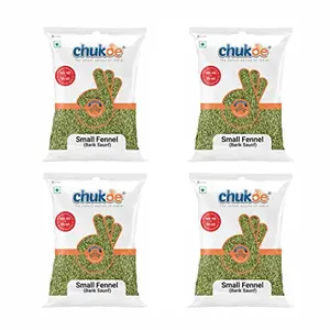 Chukde Spices Barik Saunf | Small Fennel Seeds | 100g Pack of 4