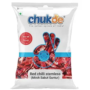 Chukde Lal Mirch Sabut Guntur Chilli Stemless Whole Spices 100g