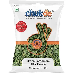 Chukde Hari Elaichi Green Cardamom Whole Spices 25g