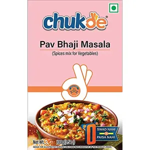 Chukde Pav Bhaji Masala - 100g | Sterilized & Fumigated Natural Ingredients No Harmful Dyes High Natural Oil Content | Spices of India 27 Quality Tests ETO Sterilization | Proudly Made in India.
