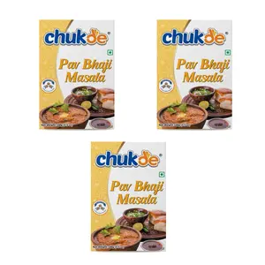 Chukde Spices Pav Bhaji Masala 100 Gram | Delicious & Aromatic Pav Bhaji Masala Mix | Curry Masala Powder | Fssai Certified | Pack of 3