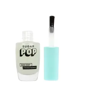 SUGAR POP Strengthening Base Coat | 2-in-1 Top & Base Coat | Glossy Finish | Protects and Strengthens Nails | Transparent | 10 ml
