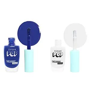 SUGAR POP Nail Lacquer - 23 Ocean Drive & 31 Ivory Supreme 10 ml - Dries in 45 seconds - Quick-drying Chip-resistant Long-lasting. Glossy high shine Nail Enamel / Polish for women.