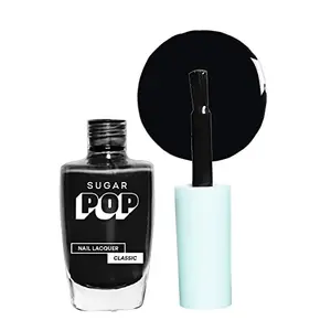 SUGAR POP Nail Lacquer - 21 Black Berry (Black) 10 ml - Dries in 45 seconds - Quick-drying Chip-resistant Long-lasting. Glossy high shine Nail Enamel/Polish for women.