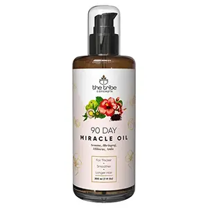 The Tribe Concepts 90 Day Miracle Hair Oil Hair Growth Oil Hairfall & Breakage Control Nourishing Shine With Bhringraj Hibiscus Amla 100% Chemical Free & Natural 200ml