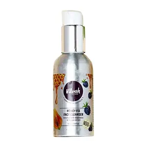 vilvah STORE Women's Honey Face Wash Moisture and Natural Glow to the Skin Enriched with Blackberry and Papaya Extract for Normal to Oily & Acne Prone Skin (Honey Fix) 100ml