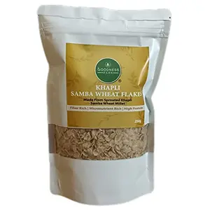 Goodness Farm - Khapli Wheat Flakes/Emaer Wheat/Samba Wheat Flakes(400g)| Millet Cereal| Sprouted Millet Flakes| Millet Poha| free| friendly| Sugar & preservative free| Travel food