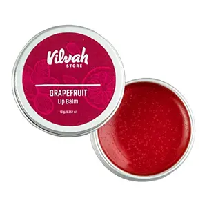 vilvah STORE Grapefruit Lip Balm | For Dry Damaged And Chapped Lips | Moisturizing Lip Balms | Enriched With Shea Butter Unrefined Beeswax & Essential Oils | 10G (Multicolor )