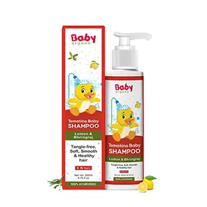 Babyorgano Mild Gentle Cleansing Shampoo Enriched with Bhringraj & Lemon for Strong Soft Shiny Hair 200ml Tear Formula 200ml