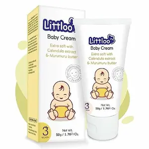 LITTLOO Moisturizing Cream With Natural Ingredients Like Coconut Oil Calendula Murumuru Butter Paraben & Phthalate free- 50gm(Pack of 1)