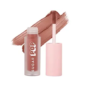 SUGAR POP Matte Mousse - 03 Caramel Custard (Brownish nude) - 3.2 ml - Ultra-creamy Rich Pigment Water-resistant LightFull Coverage l Lasts up to 8 to 10 hours l Liquid Lipstick for Women