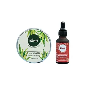 Vilvah Store Anti-Pigmentation Combo Aloe Vera Gel + Moringa And Argon Serum for Pigmentation 130ml