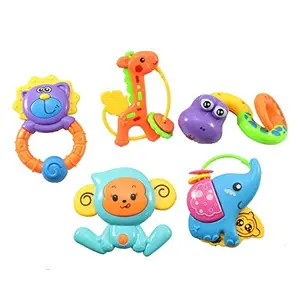ToysBuddy Rattle and Teether Toys Jungle Animfor - Set of 5