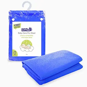LITTLOO Waterproof & Extra Absorbent Care Dry Sheet Reusable Bed Protector Dry Sheet Sensitive Skin Friendly in & Toddlers Heat Free Mattress for Relaxed and Wet Free Sleep (Blue)