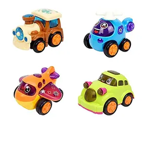 ToysBuddy Unbreakable Pull Back Vehicles | Push and Go Crawling Toy & Power Friction Cars for 3+ Years Old Boys | Girls - Set of 5