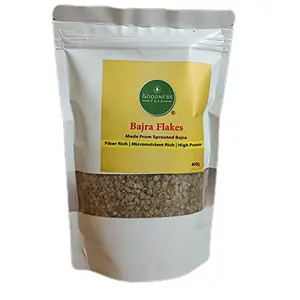Goodness Farm - Bajra Flakes/Pearl Millet Flakes (400g)| Millet Cereal| Sprouted Millet Flakes| Millet Poha| free| friendly| No refined sugar| No | Travel food