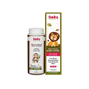 Babyorgano Summer Special Ayurvedic Powder & Lotion Combo for New Born Unisex Daily Use