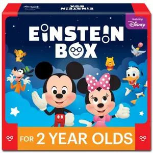 Einstein Box Featuring Disney for 2-Year-Old Boys/Girls | Disney Gift Toys for 2-Year-Old | Board Books and Fun Games | Learning and Educational Toys and Games | With Mickey Mouse Simba Winnie & Other Disney characters