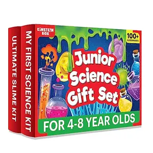 Einstein Box Junior Science Gift Set | 2-in-1 Set of My First Science Kit & Kit for 4-6-8 Year Olds| day Gift for Boys & Girls| STEM Learning & Education Toys for 45678 Year Old |