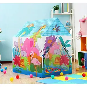 ToysBuddy Jungle Theme Foldable 's Pop Up Castle Tent Playhouse for Indoor and Outdoor