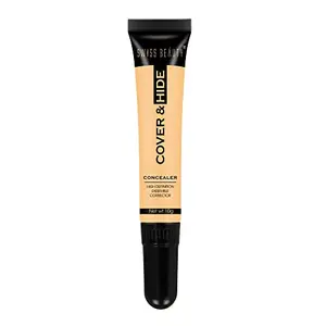 Swiss Beauty Cover & Hide Concealer | Light| Long-Lasting | Blendable | Shade - Pure Beige 10gm