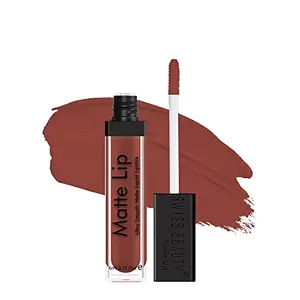 Swiss Beauty Ultra Smooth Matte Liquid Lipstick Smooth Lip Color less Finish Silky Matte Finish Shade- Cafe 6ml