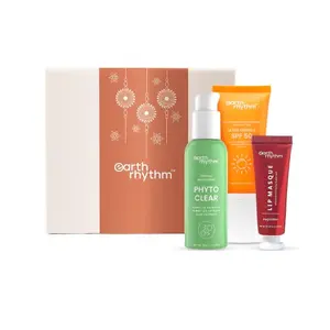 Earth Rhythm Festive Gift Kit Contains - Ultra Defence SPF 50 Clear Moisturiser Lip Fancy Coverwith Peptide - Pack of 3
