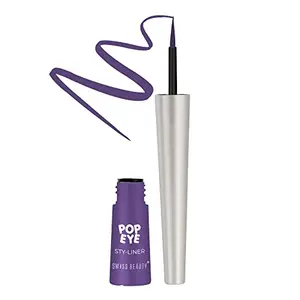 Swiss Beauty Pop  | Waterproof and Long lasting Liquid  | Smudge Proof Eye Makeup |Quick Drying |Shade - Plum Purple 3 ml |