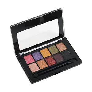 Swiss Beauty Arte Mousse 10 Colors Eyeshadow Palette| Long Wearing And Easily Blendable Eye Makeup Palette With Applicator | Shade-02 12Gm |