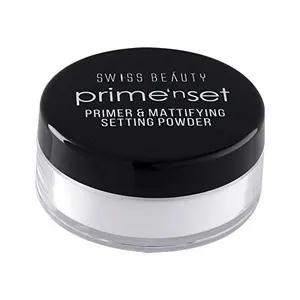 Swiss Beauty Primer Mattifying Setting Powder With Spf 15 |Translucent Powder For Face Makeup| Shade-01 10G |