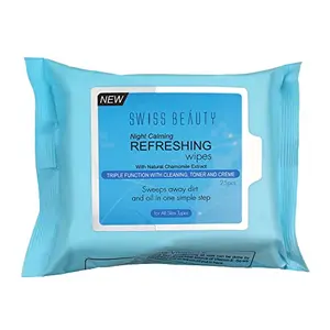 SWISS BEAUTY Daily EssentiMakeup Remover Cleansing Wet Wipes Natural-Chamomile 100 g
