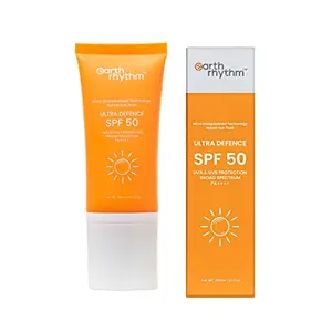 Earth Rhythm Ultra Defence SPF 50 | PA++++Non Sticky/Non Greasy Leaves No White Cast | For Oily Sensitive Acne Prone or Dry Skin| Men & Women - 30 ml
