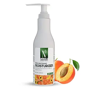 NutriGlow Advanced Organics Skin Whitening Moisturizer For Deeply Nourishing Hydrating and Tan Free Skin With Broad Spectrum SPF 15 All Skin Types No Sulphate 200 ml