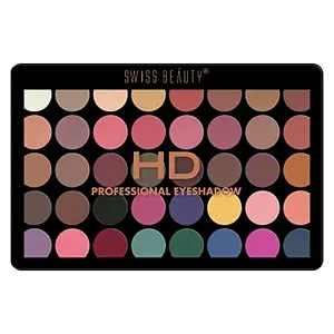 Swiss Beauty Hd Professional 40 Pigmented Colors Eyeshadow Pallete | Long Wearing And Easily Blendable Eye Makeup Palette With Flawless Finish | Multicolor-04 48G |