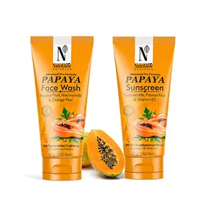 NutriGlow NATURAL'S Papaya Face Wash (100gm) & Papaya SPF 50 (100gm) to Treat Sun Spots