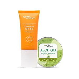 Earth Rhythm Summer Skincare Combo(Aloe Vera Gel - 100gm + SPF 50-50 ml)