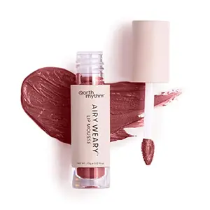 Earth Rhythm Airy Weary Lip Mousse Lipstick – Son Moi | Hyaluronic Acid Jojoba Seed Oil Lotus extract | Lip Tint | Smooth Matte Finish| Long stay & Moisturising – 3.5 gm