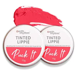 Earth Rhythm Tinted Lip Balm & Cheek Tint with SPF30 - Rose Bud Nourishes & Hydrates Dry Chapped Lips Provides UV Protection with Shea Butter & Almond Oil - 20 gm (Pack of 2)