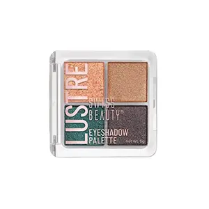 Swiss Beauty Lustre Eyeshadow Palette | 4 Highly Pigmented Shades in Matte & Shine |Long-Lasting | All Skin Types | Shade- Party All Night 5gm