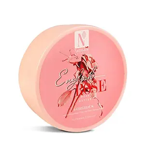 NutriGlow NATURAL'S English Rose Body Butter Cream For Deep Nourishing Moisturizing Healthy Glowing Skin Treats Dry Dark Spots Anti Aging and Redness 200 gm