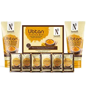 NutriGlow NATURAL'S Ubtan Face Wash (100g) Facial Kit (60g) Face Scrub (100g) Pack of 3