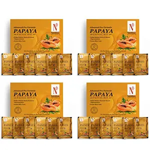 NutriGlow NATURAL'S Advanced Pro Papaya Facial Kit For Toned Up Skin Eliminates Scarring Blemishes & Dark Spot Free Skin 10gmx6 Each Pack of 4