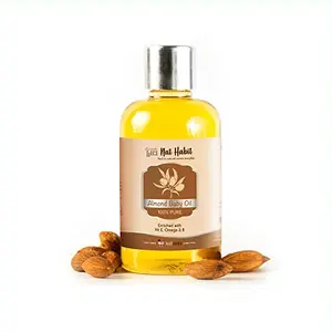 Nat Habit 100% Pure Almond Oil Enriched With Vit E Omega Chemical Free & Preservative Free - 100 ml