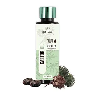 Nat Habit Everyday Pressed 100% Pure Castor (Arandi) Oil for Skin & Hair With Vitamin E Omega-6 & 9 Mineral Free - (200 ml)